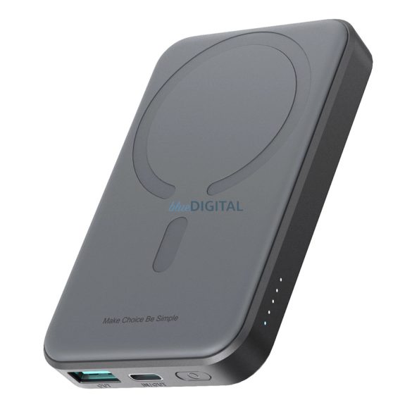 Joyroom JR-W020 mini vezeték nélküli powerbank 5000mAh 20W USB-A USB-C - fekete