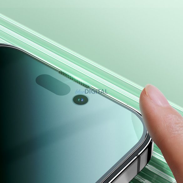 Joyroom Knight zöld üveg iPhone 14 készülékhez teljes képernyőre, kék fény elleni szűrővel (JR-G01)