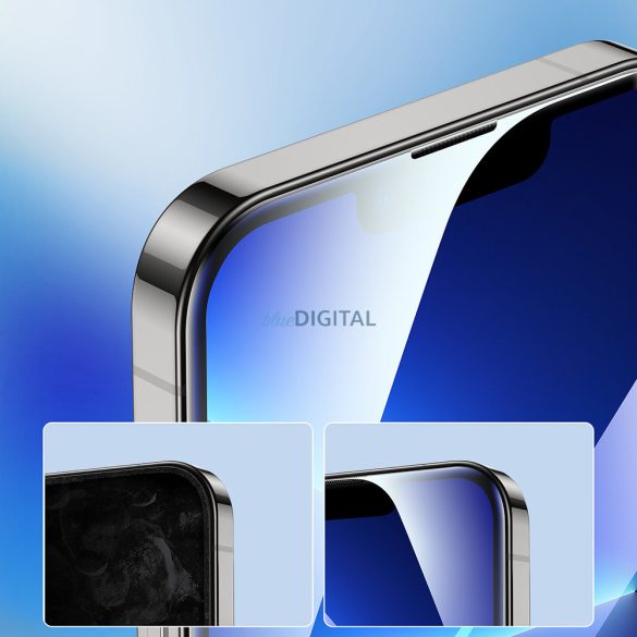 Joyroom Knight 2,5D TG edzett üveg iPhone 14 Plus teljes képernyőre, átlátszó kerettel (JR-H03)