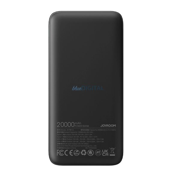 Joyroom JR-PBF16 powerbank 20000mAh 22.5W - fekete