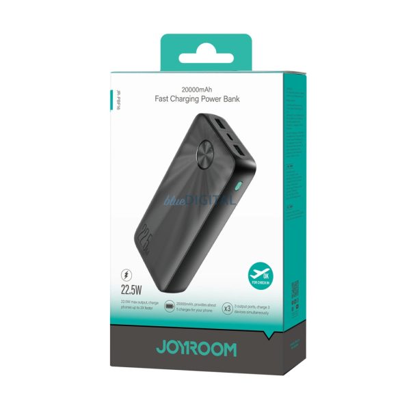 Joyroom JR-PBF16 powerbank 20000mAh 22.5W - fekete