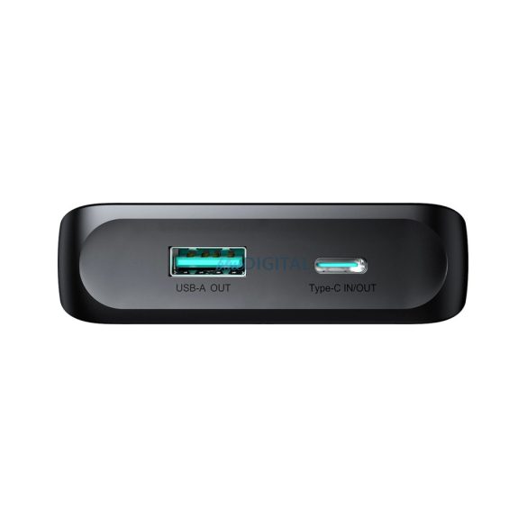 Joyroom JR-PBF19 powerbank 1xUSB-A és 1xUSB-C csatlakozással beépített Type-C és Lightning kábellel 10000mAh 22.5W 3A PD QC - fekete