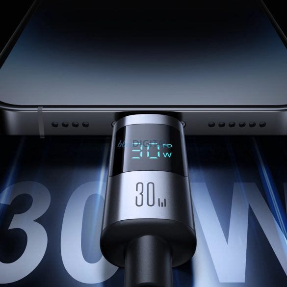 Joyroom S-A16 Pro Prism sorozat 30W USB-C - Lightning kábel kijelzővel 1.2m - Fekete