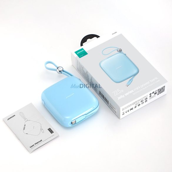 Joyroom powerbank 10000mAh Jelly Series 22.5W beépített USB C kábellel kék (JR-L002)