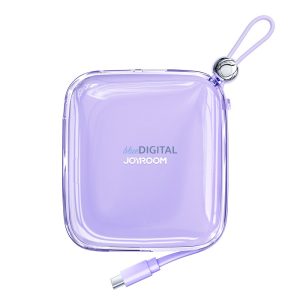 Joyroom powerbank 10000mAh Jelly Series 22.5W beépített USB C kábellel lila (JR-L002)