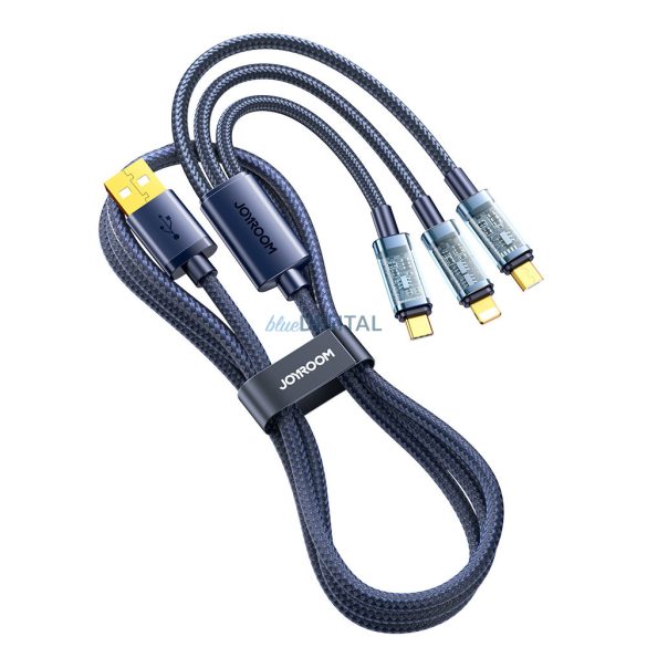 Joyroom 3in1 USB kábel - USB Type C / Lightning / micro USB 3.5 A 1.2m kék (S-1T3015A5)