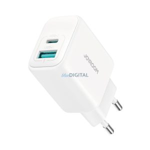 Joyroom JR-TCF21 hálózati töltő 1xUSB-A és 1xUSB-C csatlakozással 20W PD QC3.0 - fehér