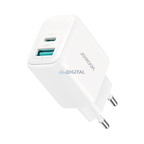 Joyroom JR-TCF21 hálózati töltő 1xUSB-A és 1xUSB-C csatlakozással 20W PD QC3.0 - fehér