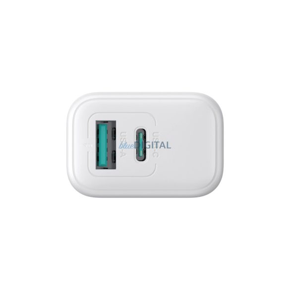 Joyroom JR-TCF21 hálózati töltő 1xUSB-A és 1xUSB-C csatlakozással 20W PD QC3.0 - fehér