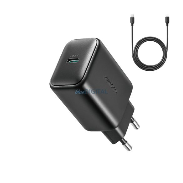 Joyroom JR-TCF23 hálózati töltő 1xUSB-C csatlakozással és Type-C - Type-C kábellel 25W - fekete