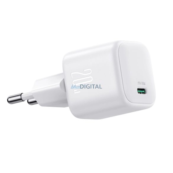 Joyroom JR-TCG08 hálózati töltő 1xUSB-C csatlakozással GaN 20W - fehér