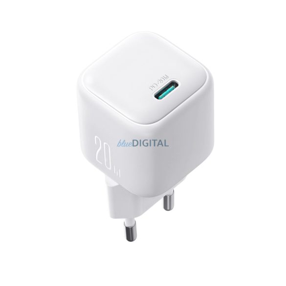 Joyroom JR-TCG08 hálózati töltő 1xUSB-C csatlakozással GaN 20W - fehér