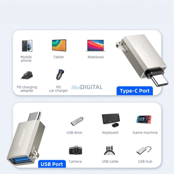 Joyroom S-H151 Type-C - USB-A adapter - ezüst