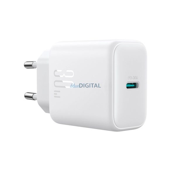 Joyroom JR-TCF24 hálózati töltő 1xUSB-C csatlakozással 30W PD QC - fehér