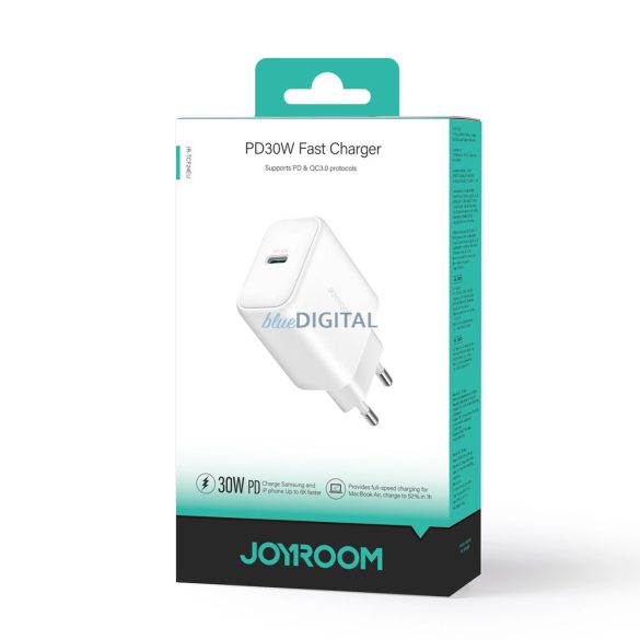 Joyroom JR-TCF24 hálózati töltő 1xUSB-C csatlakozással 30W PD QC - fehér