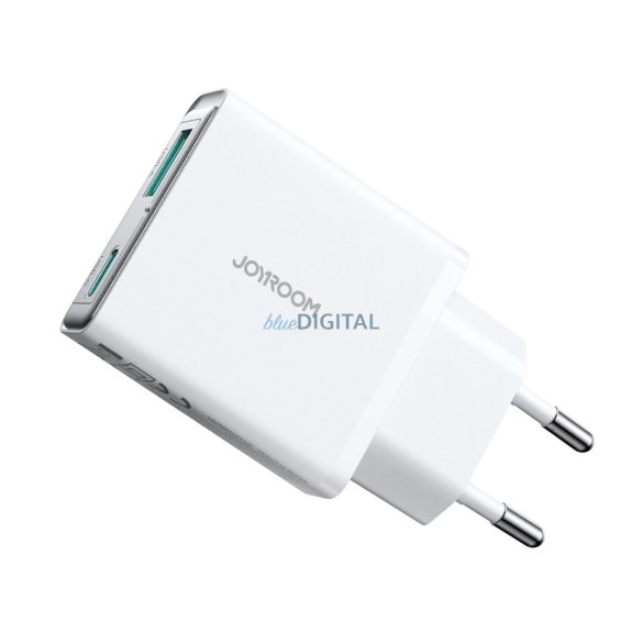 Joyroom JR-TCF14 Super Slim hálózati töltő 1xUSB-A és 1xUSB-C csatlakozással 20W - fehér