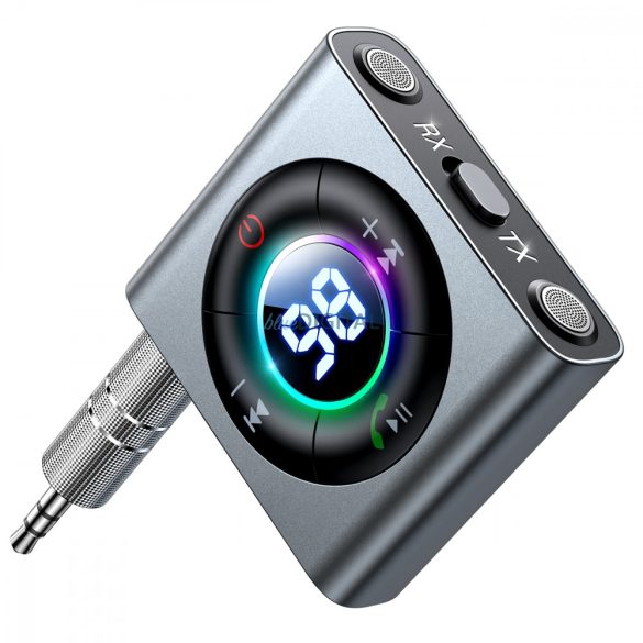 Joyroom Bluetooth AUX transmitter (adó/vevő) autóhoz, TV szürke (JR-CB2)