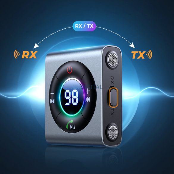 Joyroom Bluetooth AUX transmitter (adó/vevő) autóhoz, TV szürke (JR-CB2)