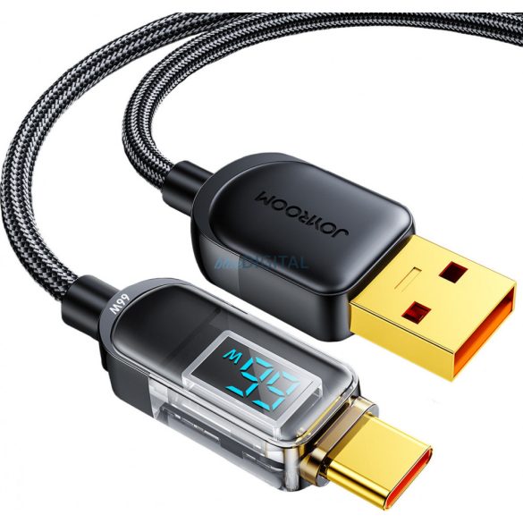 Joyroom USB kábel - USB C 66W gyorstöltéshez és adatátvitelhez 1,2 m fekete (S-AC066A4)