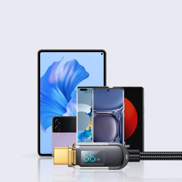 Joyroom USB kábel - USB C 66W gyorstöltéshez és adatátvitelhez 1,2 m fekete (S-AC066A4)