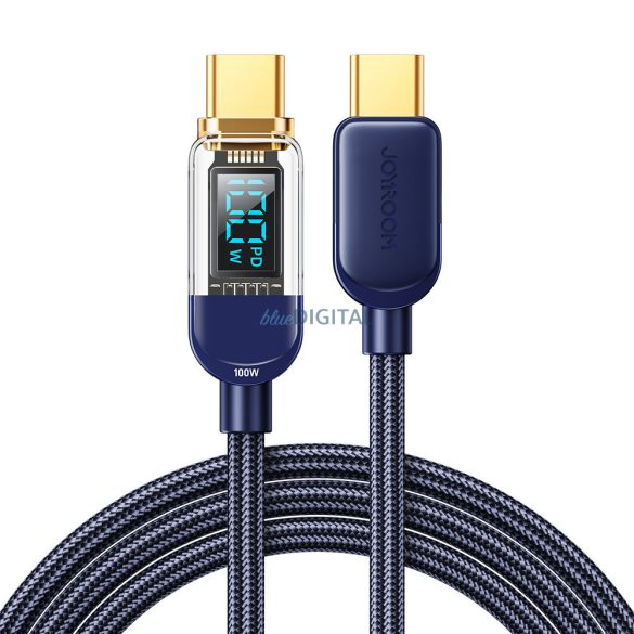 Joyroom USB C - USB C 100W kábel gyorstöltéshez és adatátvitelhez 1,2 m kék (S-CC100A4)