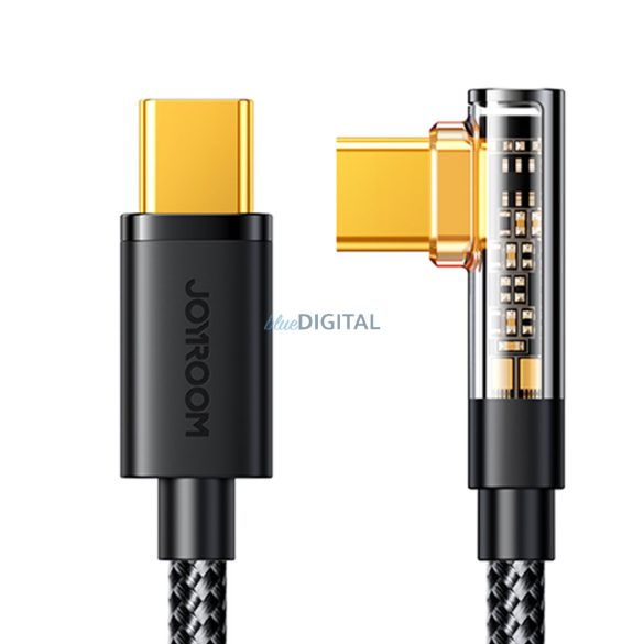 Joyroom USB C kábel oldalsó - USB C gyorstöltéshez és adatátvitelhez 100W 1,2 m fekete (S-CC100A6)