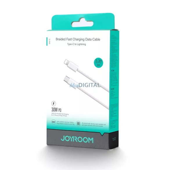 Joyroom S-A45 Ben Series Type-C - Lightning kábel 30W 1m - fehér