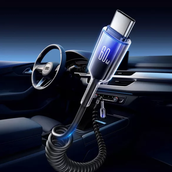 Joyroom S-A43 Crystal-Clear Series Type-C - Type-C kábel 60W 1.5m - fekete