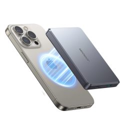   Joyroom JR-PBM08 Pro powerbank 1xUSB-C és 1x Lightning csatlakozással 10000mAh 20W 3A PD - szürke