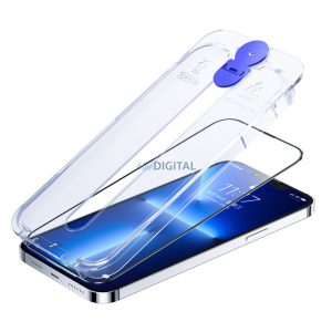 Joyroom Knight üveg iPhone 14 Pro készülékhez, átlátszó rögzítőkészlettel (JR-H10)