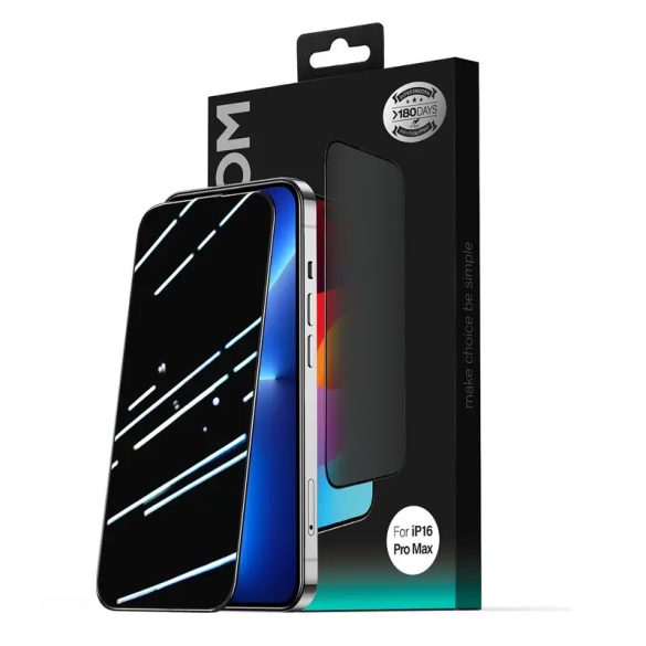 Joyroom JR-MLG0282 2.5D porálló betekintésvédett edzett üveg fekete szegéllyel iPhone 15 Plus/16 Plus
