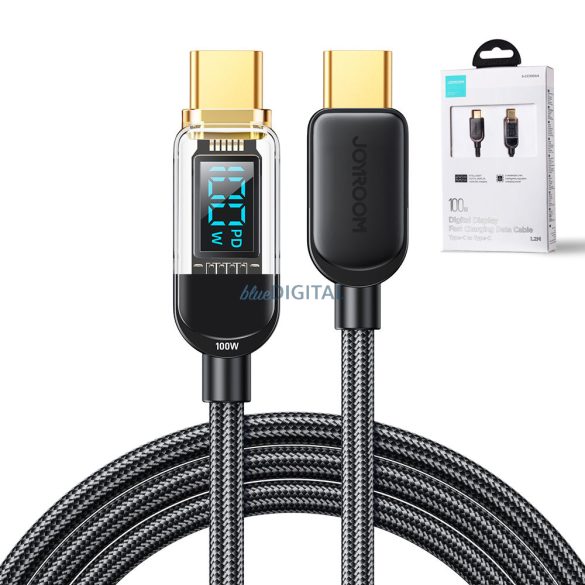 Joyroom USB C - USB C 100W kábel gyorstöltéshez és adatátvitelhez 1,2 m fekete (S-CC100A4)