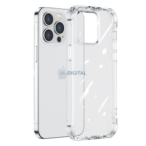 Joyroom Defender sorozatú tok iPhone 14 Pro páncélozott kampós tok állvánnyal átlátszó (JR-14H2)