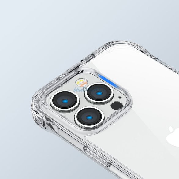 Joyroom Defender sorozatú tok iPhone 14 Pro páncélozott kampós tok állvánnyal átlátszó (JR-14H2)