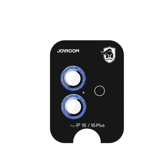 Joyroom JR-MSF0300 kamera lencse védő fólia kék szegéllyel iPhone 16/16 Plus