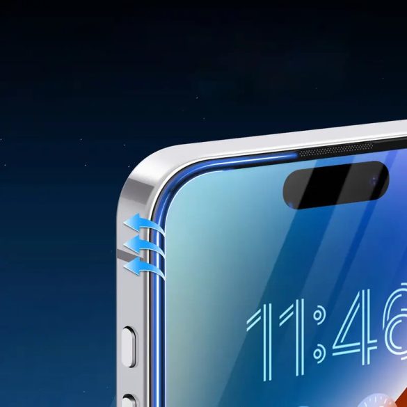 Joyroom JR-MKN0314 Corning Eyecare kékfényszűrős edzett üveg fekete szegéllyel iPhone 16 Pro Max