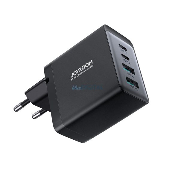 Joyroom töltő GaN 67W 4 portos (2x USB, 2x USB C) fekete (TCG02) + USB kábel C - USB C 100W 1.2m