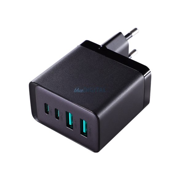 Joyroom töltő GaN 67W 4 portos (2x USB, 2x USB C) fekete (TCG02) + USB kábel C - USB C 100W 1.2m