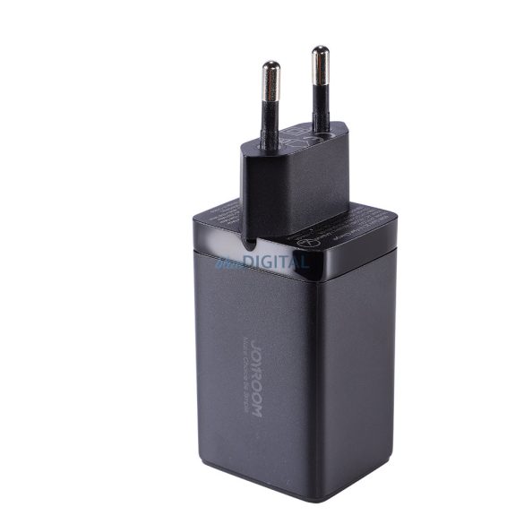 Joyroom gyorstöltő GaN 65W USB, 2x USB C fekete + USB C kábel - USB C 100W 1.2m (TCG01)