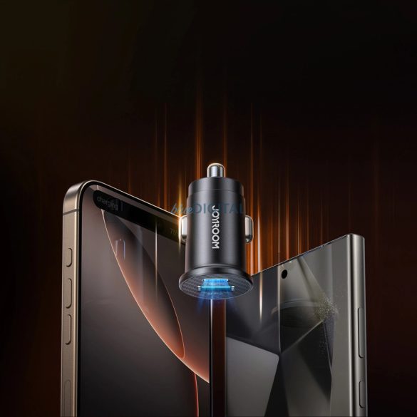 Joyroom JR-CCN16 autós töltő 1xUSB-A és 1xUSB-C csatlakozással 15W - fekete