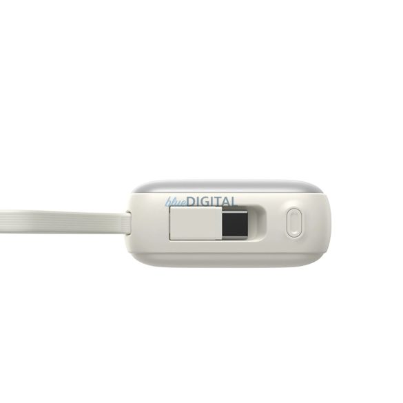 Joyroom JR-PBF27 10000mAh 22.5W Powerbank beépített USB-C és Lightning kábelekkel - Fehér színű