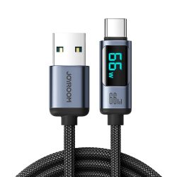   USB C - USB A kábel 66W 1.2m LED kijelzővel Joyroom S-AC066A16 - fekete
