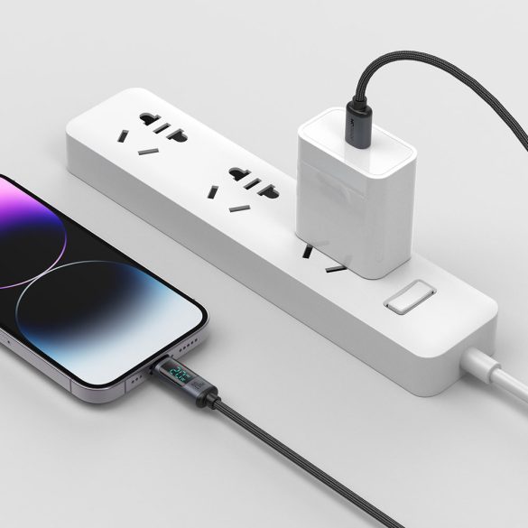 Lightning - USB C kábel 20W 1.2m LED kijelzővel Joyroom S-CL020A16 - fekete