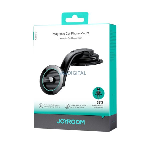 Joyroom mágneses autós telefontartó műszerfalra fekete (JR-ZS366)