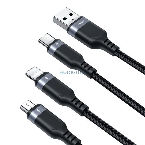 Joyroom Multi-Use Series 3 az 1-ben kábel S-1T3018A18 Lightning USB-C micro USB 30 cm - fekete