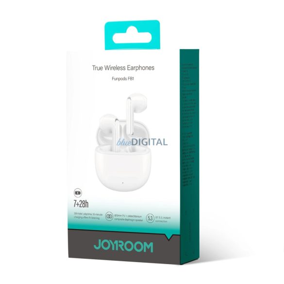 TWS Joyroom Funpods sorozat JR-FB1 Bluetooth 5.3 vezeték nélküli fülhallgató - fehér