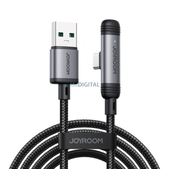 Joyroom S-A56 EnjoyX sorozat 90° USB-A - USB-C 3A kábel 1,2m - fekete