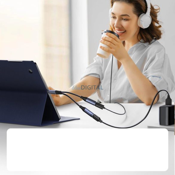 Joyroom SY-C03 USB-C 2x USB-C 2in1 DAC adapter - fekete