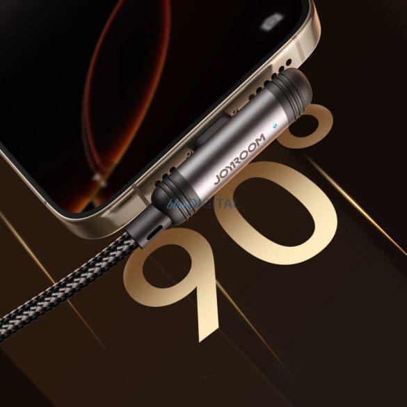 Joyroom S-A56 EnjoyX sorozat 90° USB-C - Lightning kábel 30W 1,2m - fekete