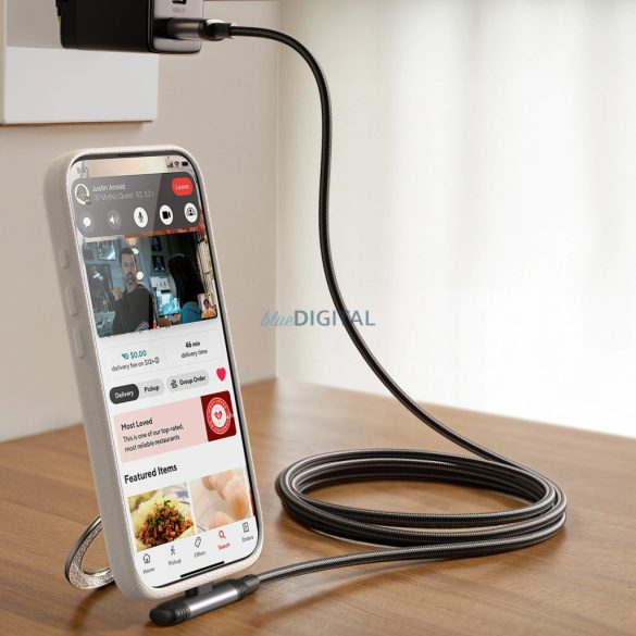 Joyroom S-A56 EnjoyX sorozat 90° USB-C - Lightning kábel 30W 1,2m - fekete